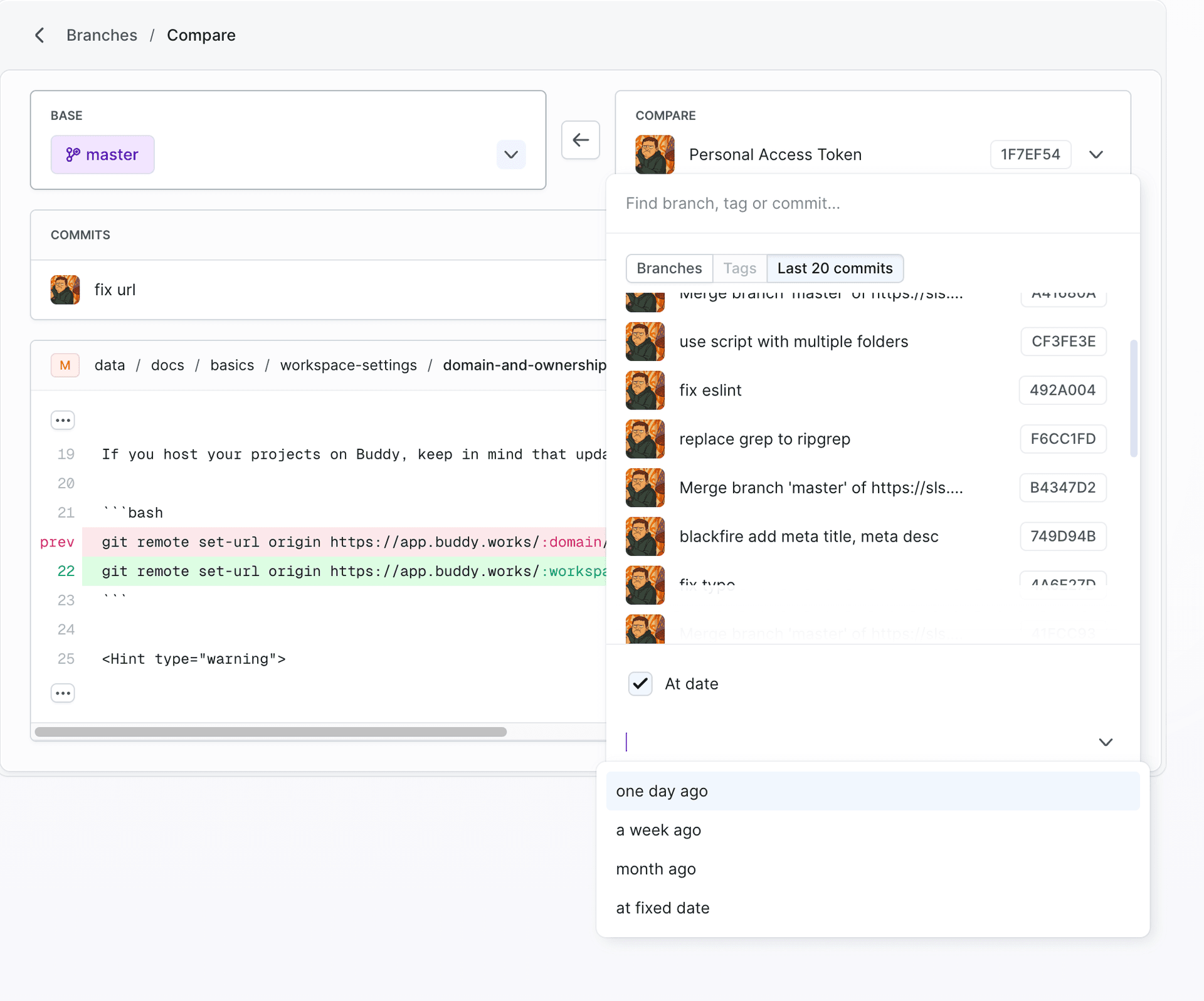Compare interface