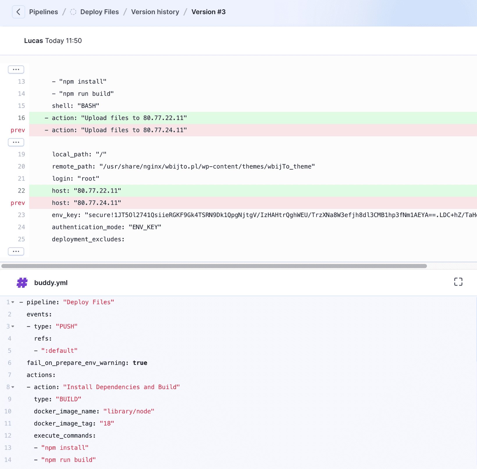 YAML processing logs