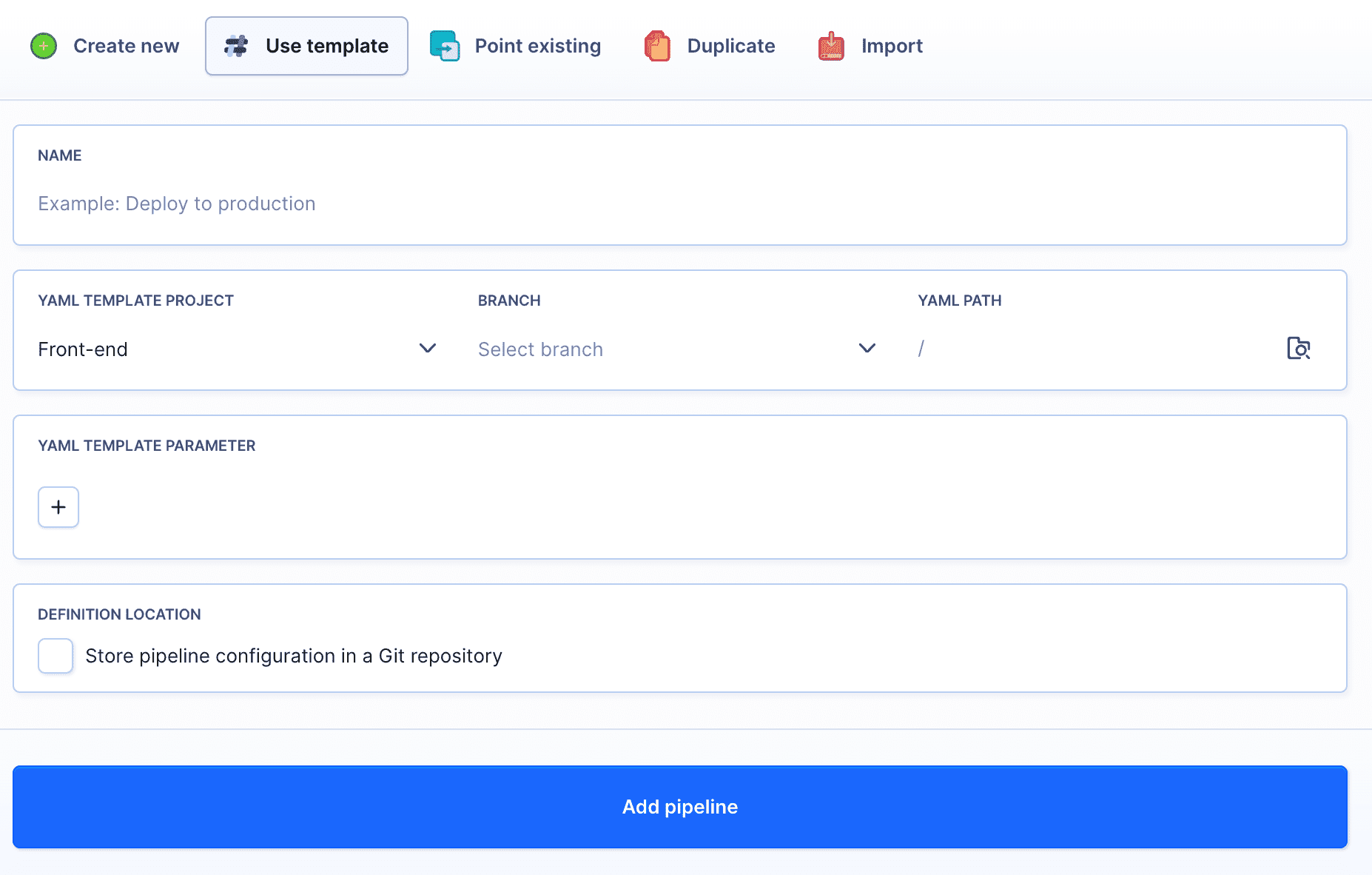 Remote YAML parameters in GUI