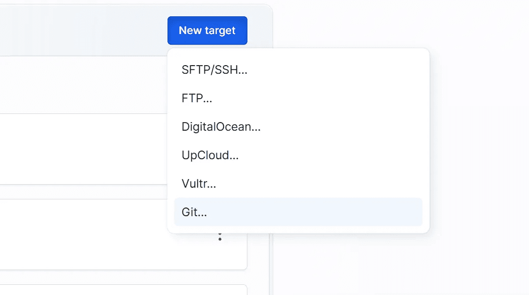 Adding new Git target