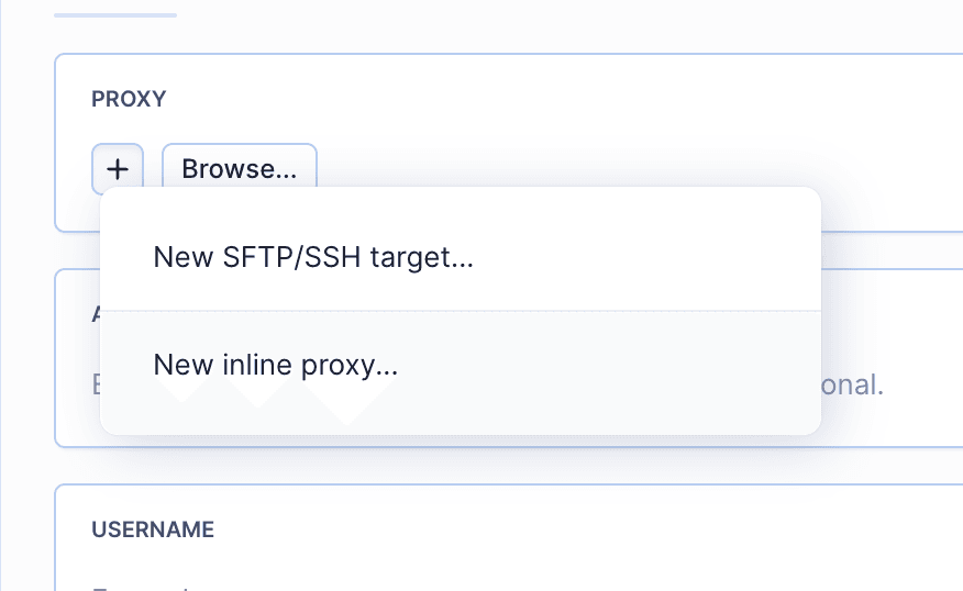 Proxy configuration options