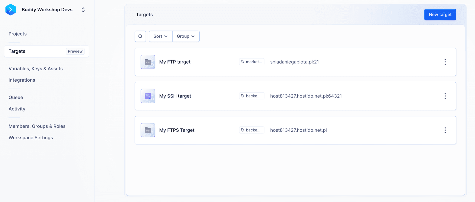 Global Target Config