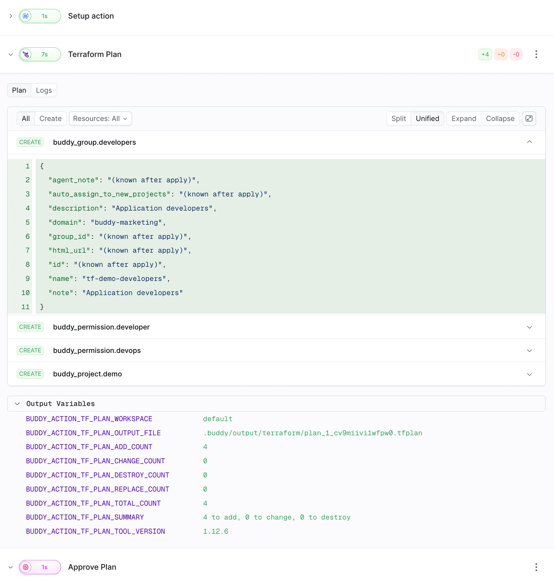 Expanded resource in the plan diff