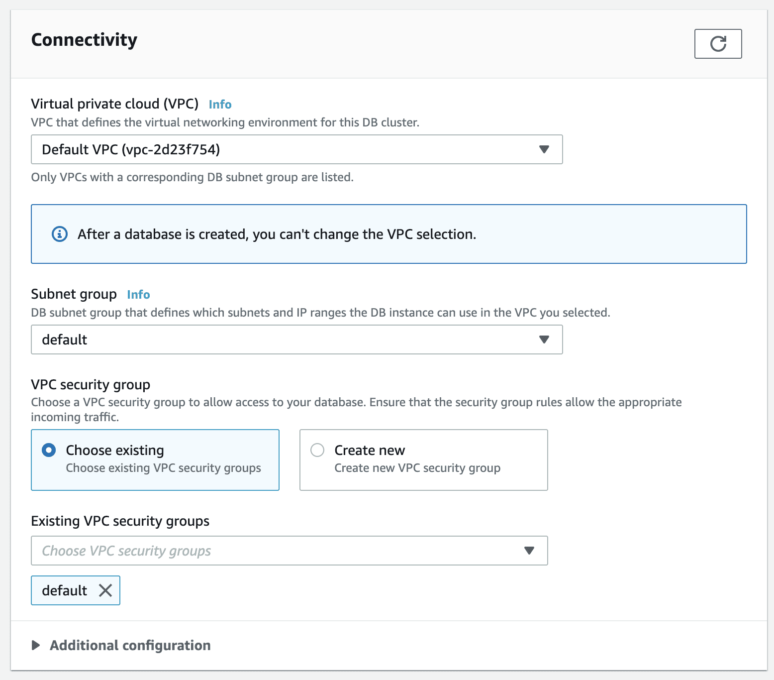 Connectivity settings