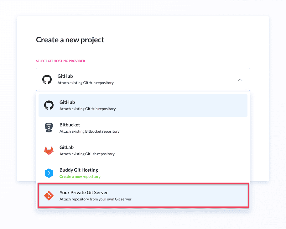 Source provider selection list