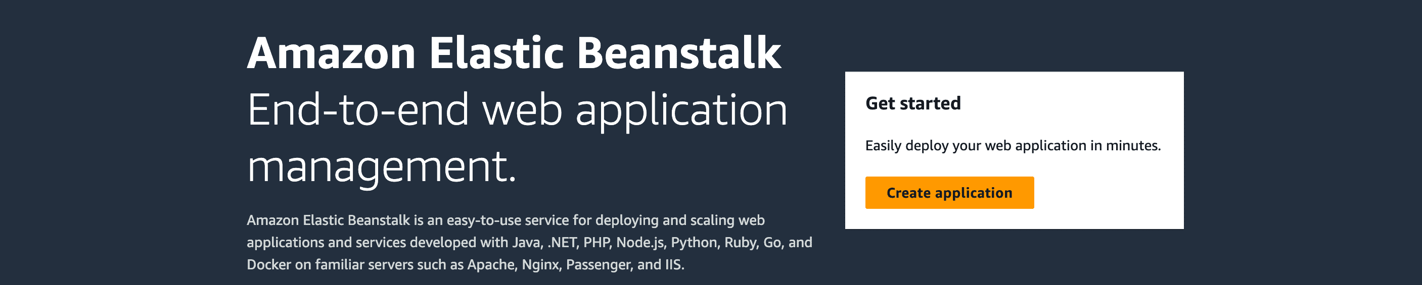 Getting started with Elastic Beanstalk