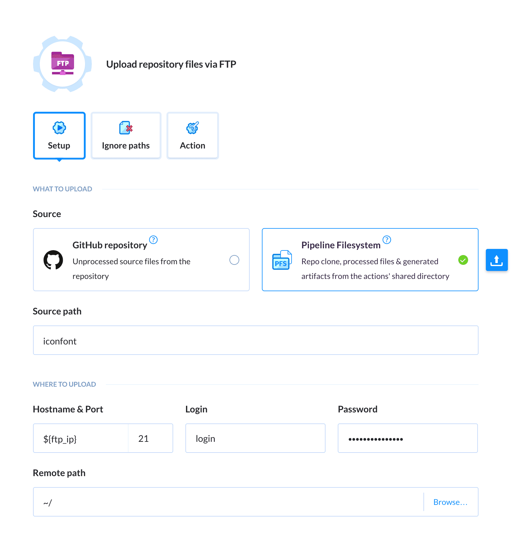 Configuring FTP delivery