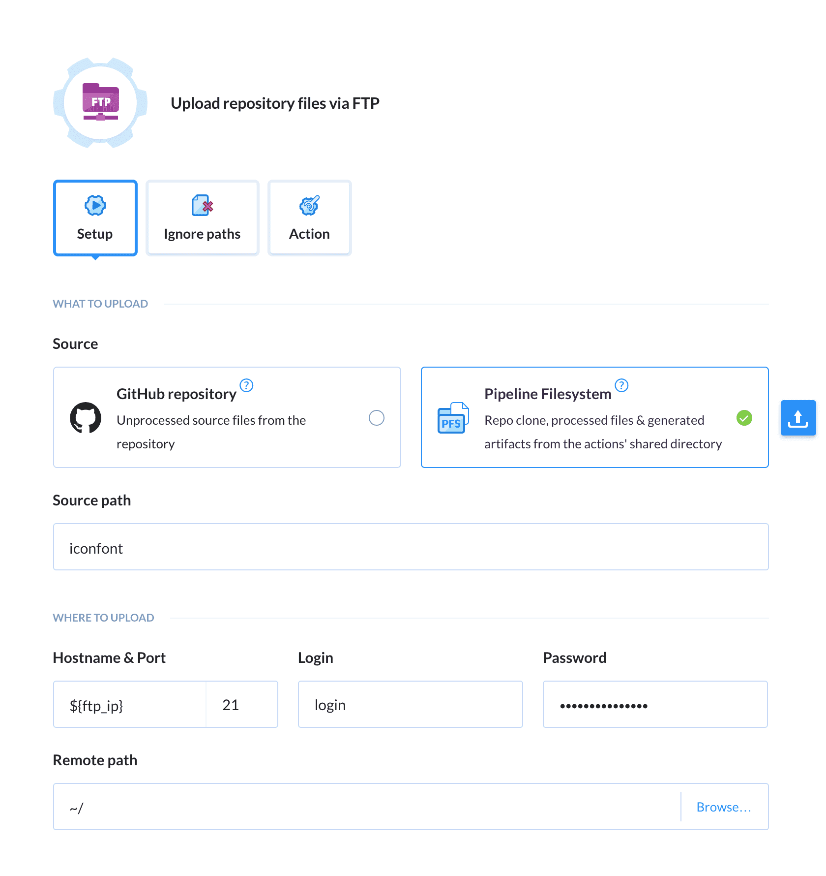 Configuring FTP delivery