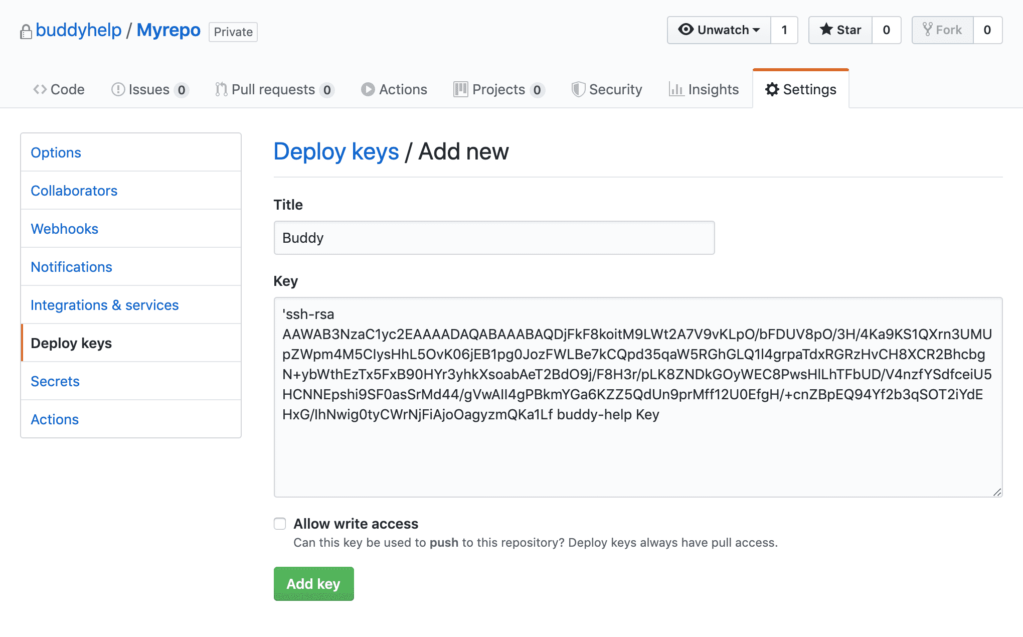 Adding deploy keys