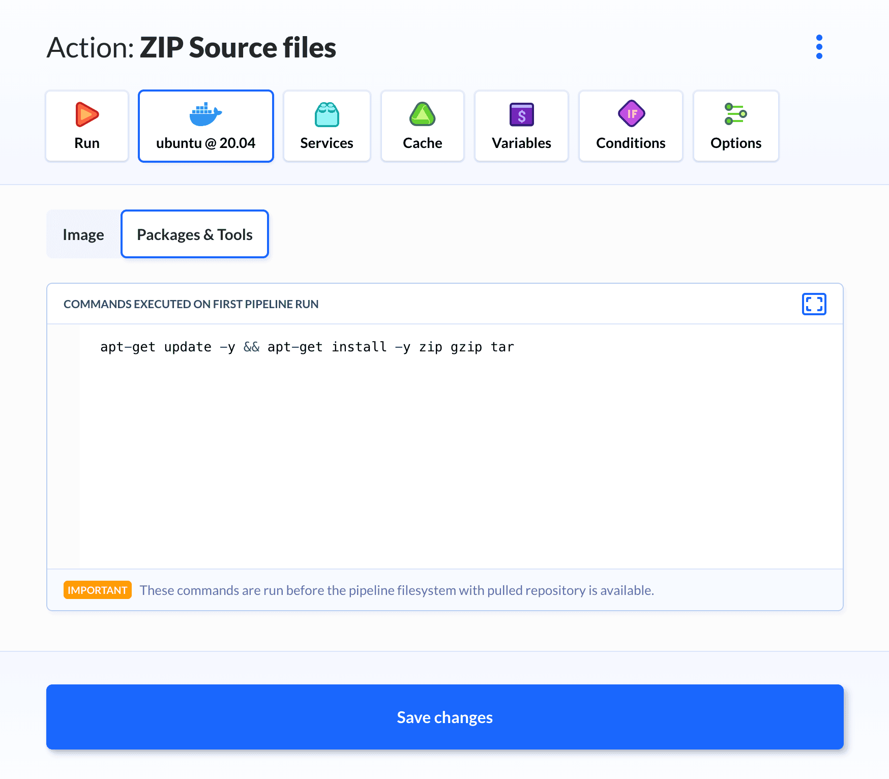 Configuring the Local shell action