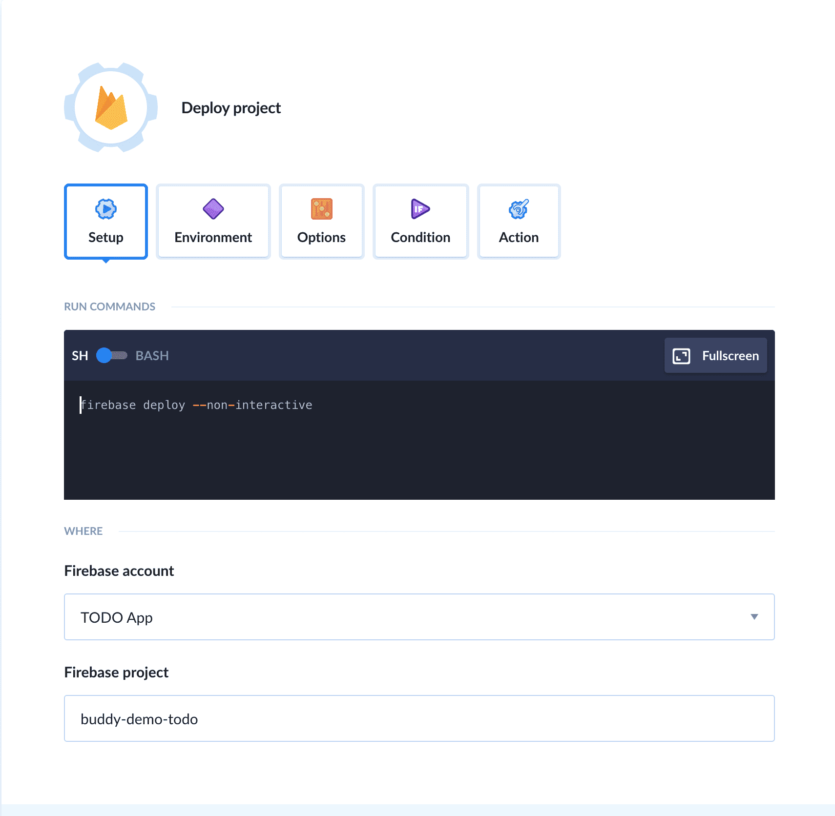 Configuring Firebase deployment to production