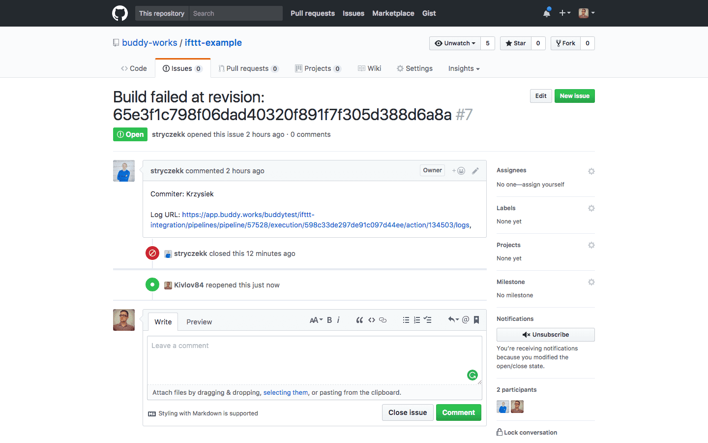 GitHub 'Issues' tab