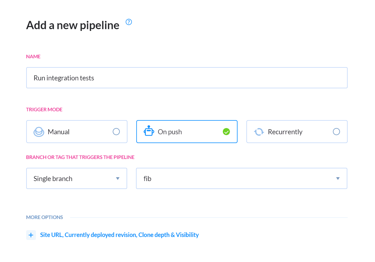 Pipeline configuration