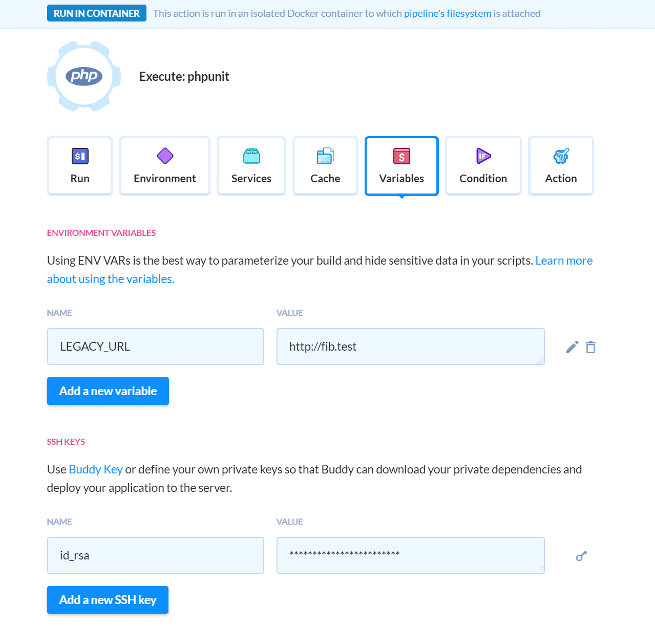 Custom service configuration