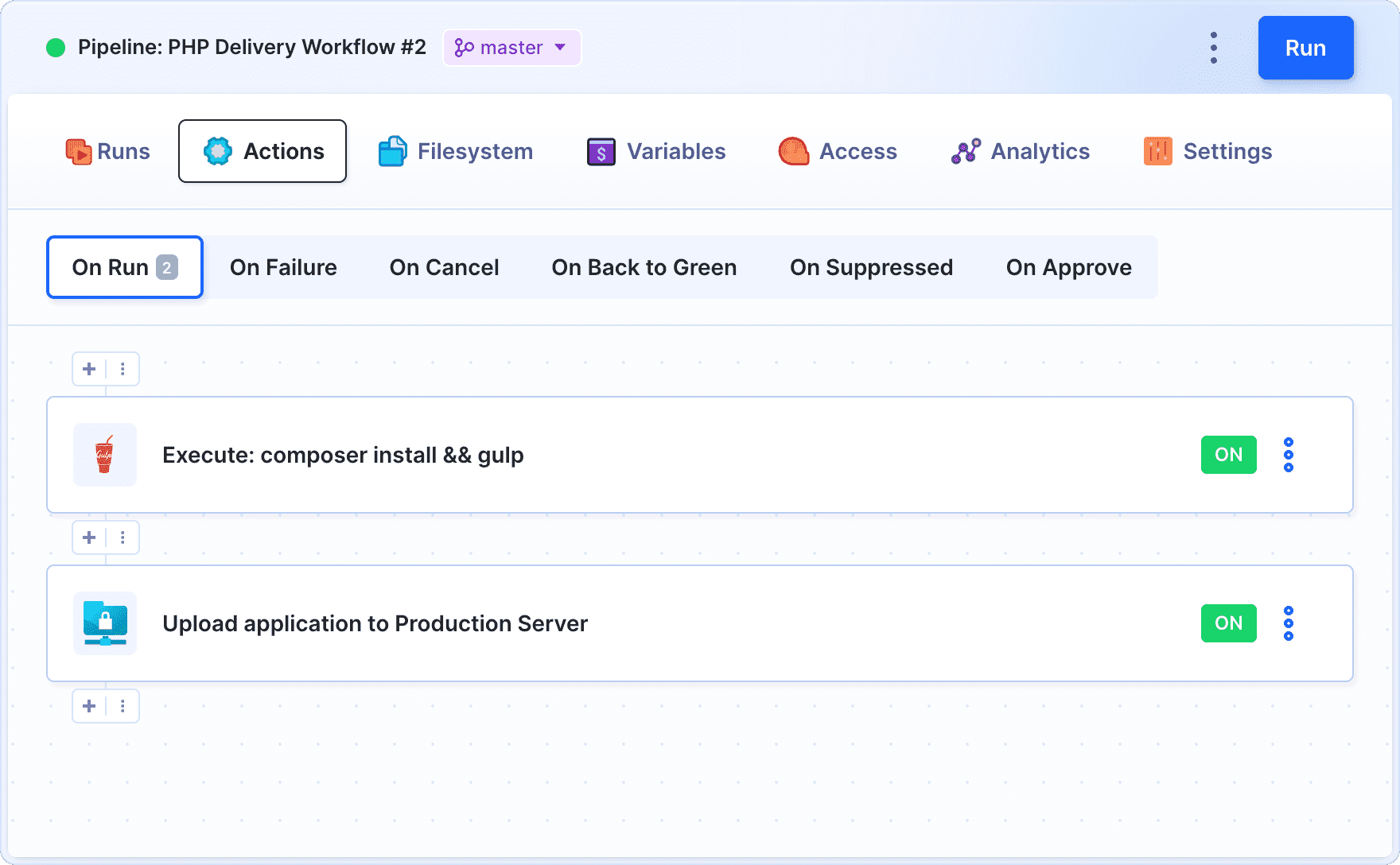 A pipeline which builds the web app locally before the deployment