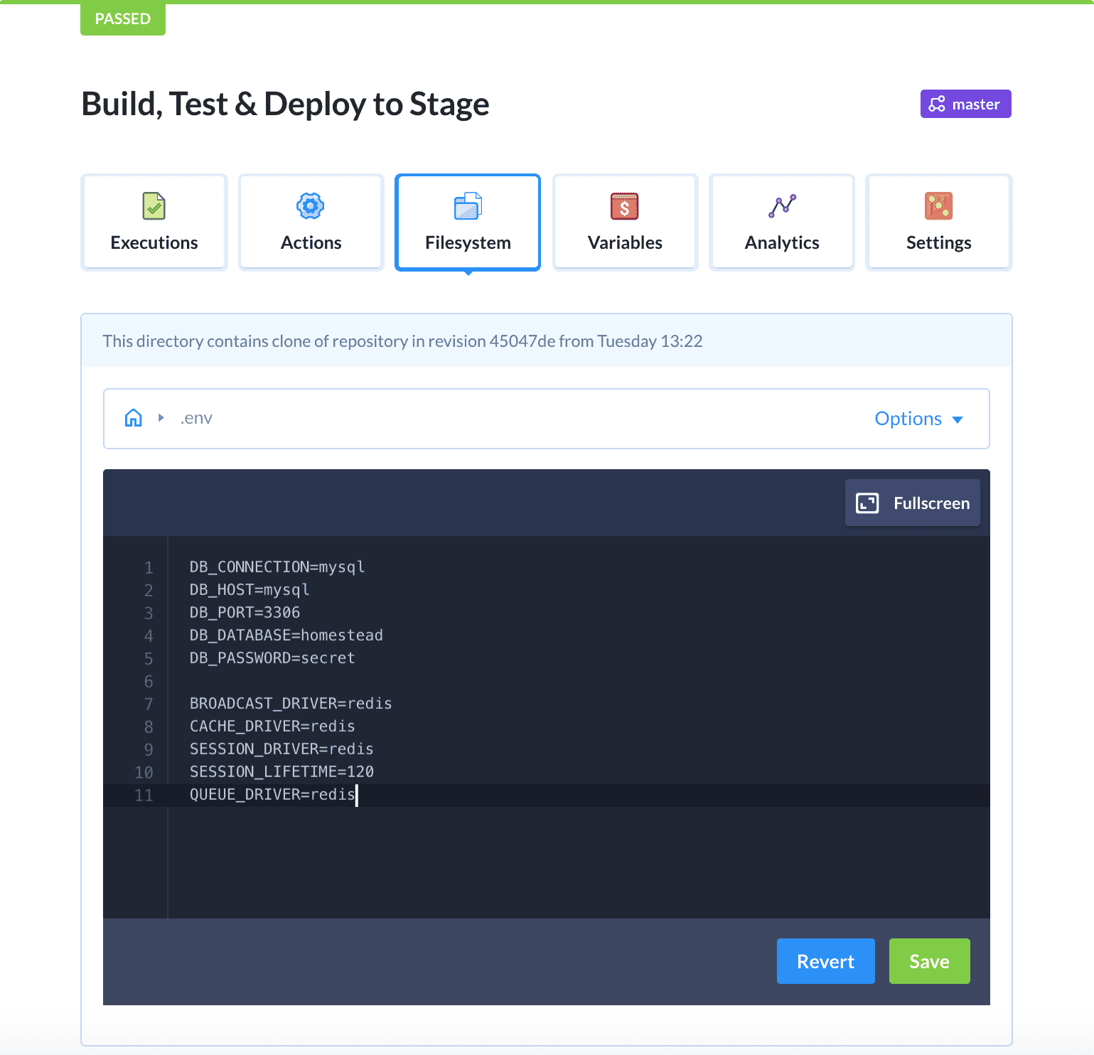 Filesystem tab