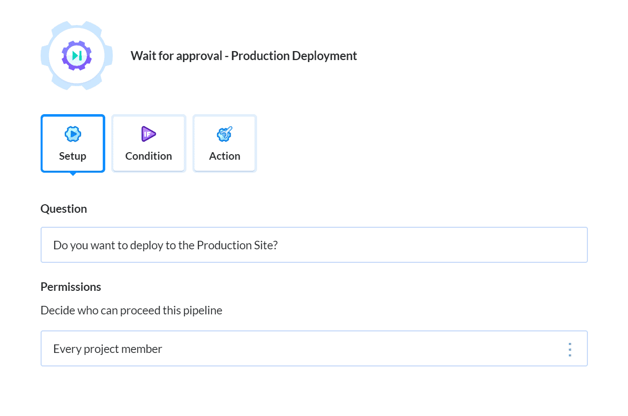 Manual confirmation action details