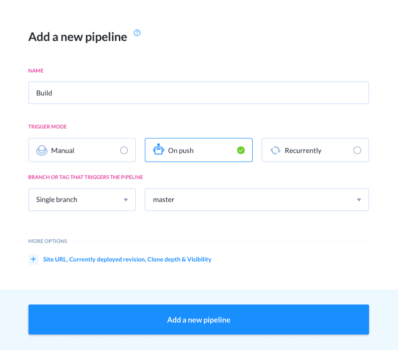 Pipeline configuration