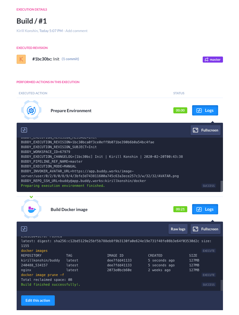 Execution details