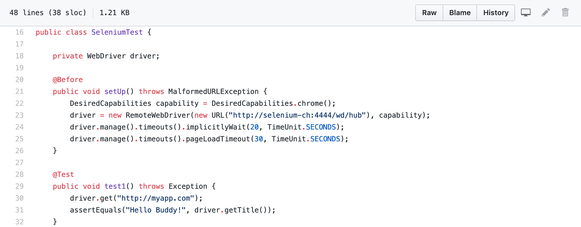 Selenium TableMain