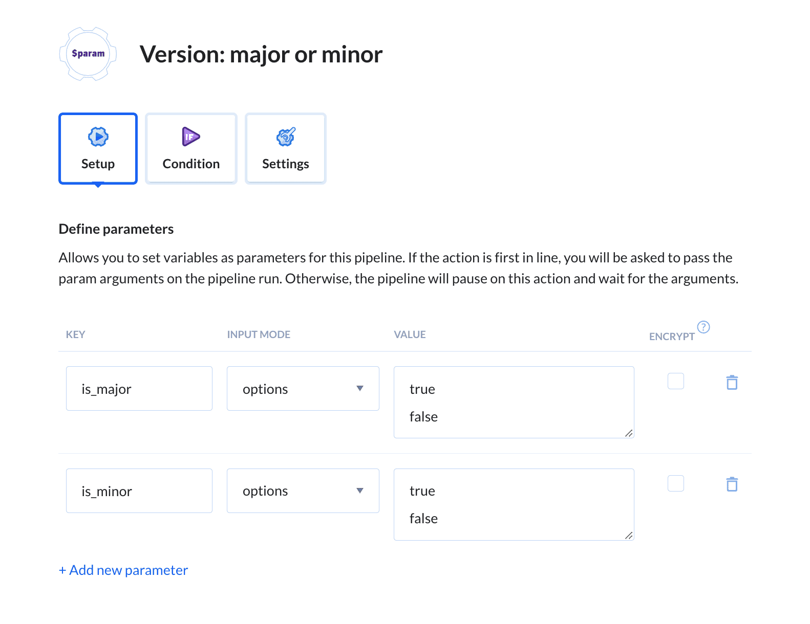 Defining parameters