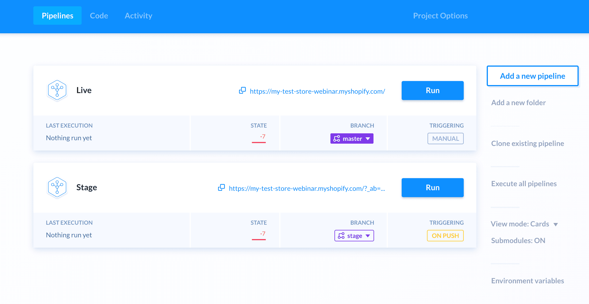 Configuring Shopify deployment