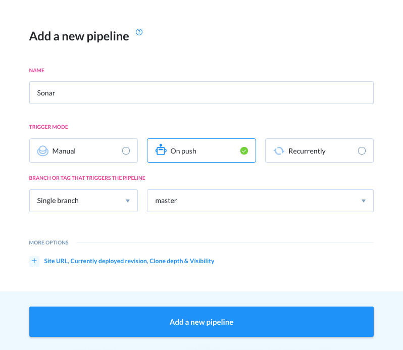 Pipeline configuration