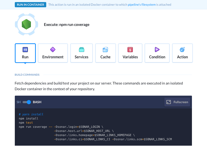 Action configuration