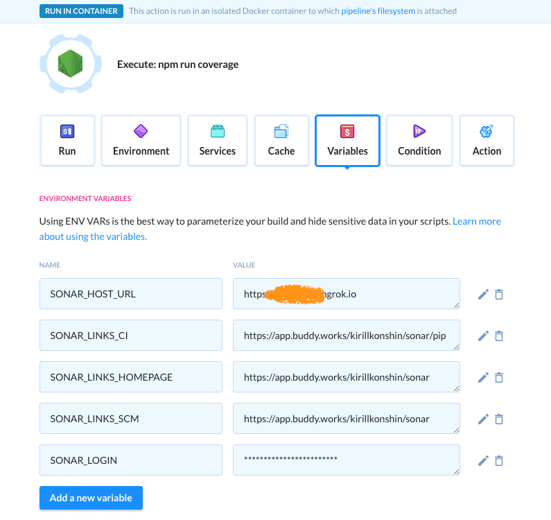 Buddy variables page