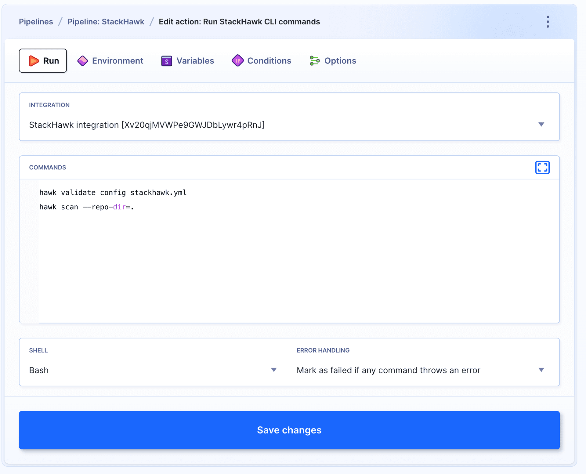 StackHawk CLI action overview