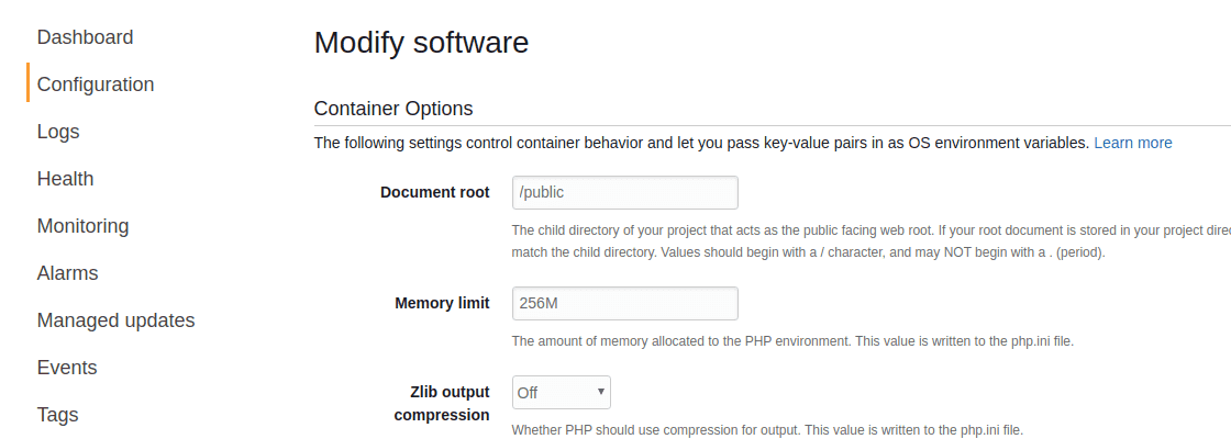 EBS configuration