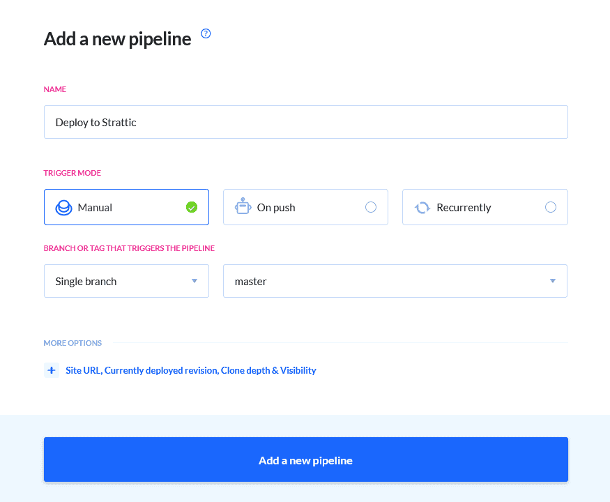 Pipeline configuration