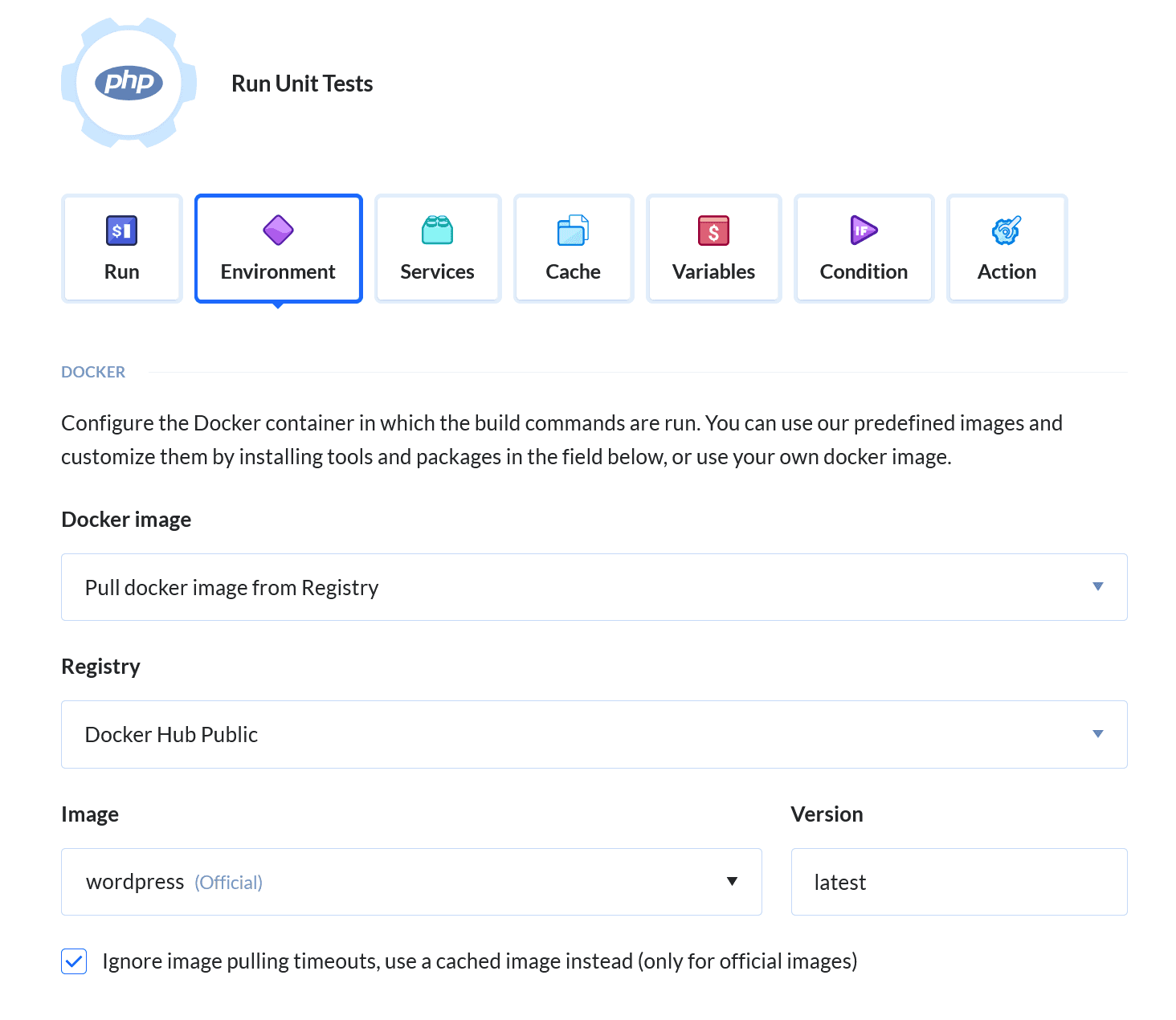 Environment configuration