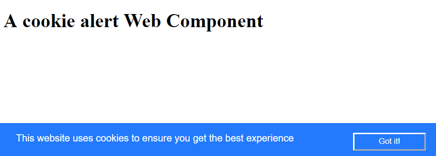 Cookie alert in action