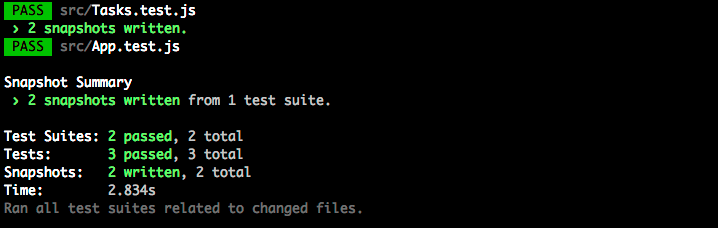 Snapshot tests pass