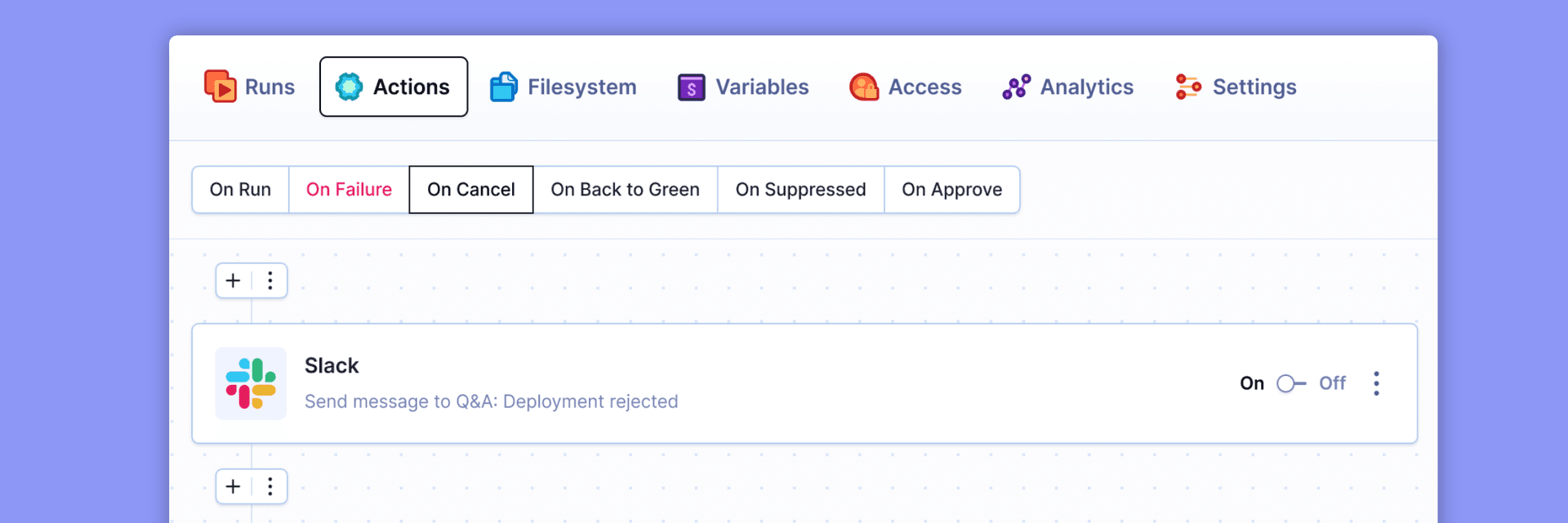 New pipeline scenario: Run on Cancel