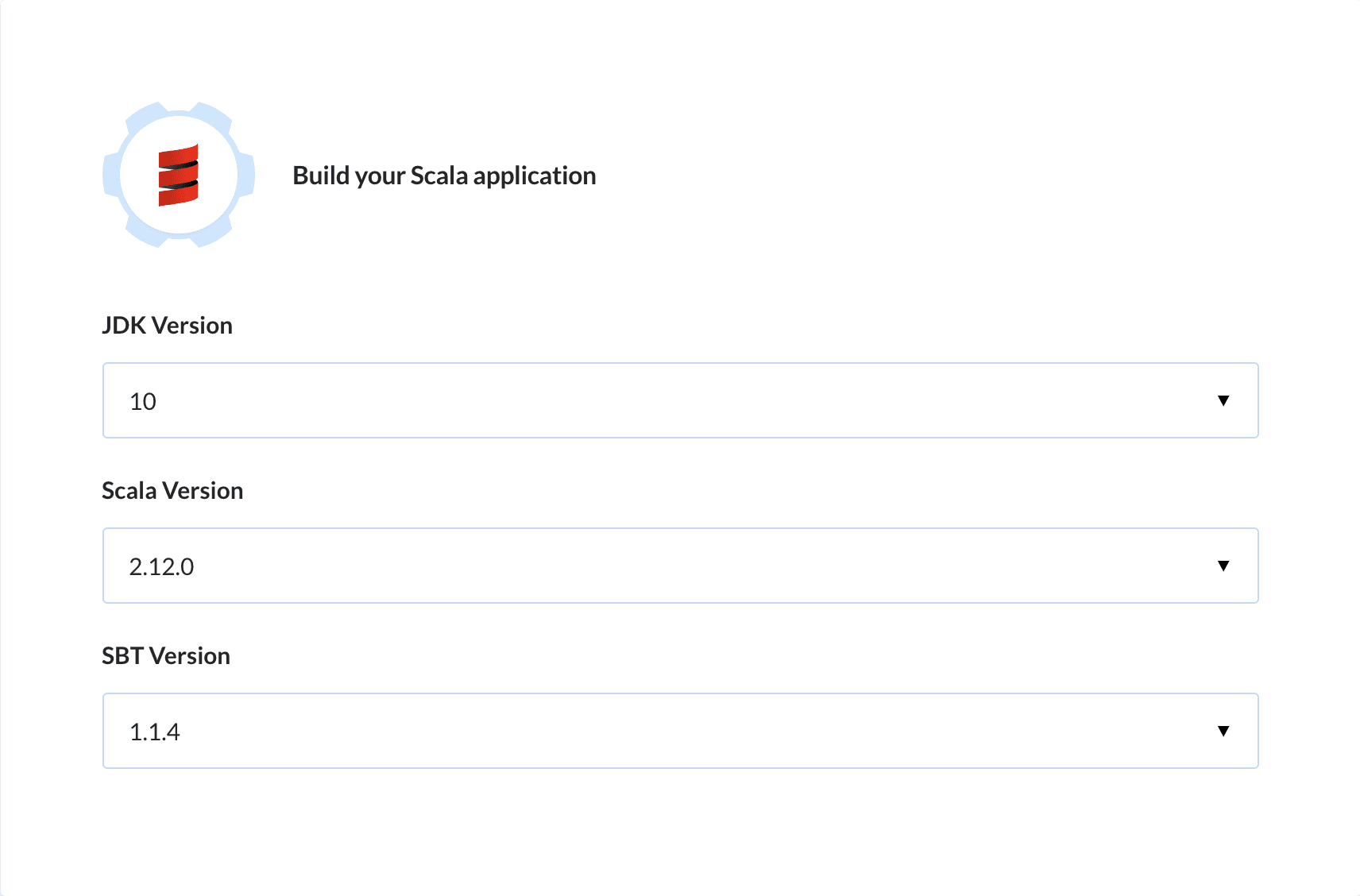 Preview Scala action, tab Preconfigure
