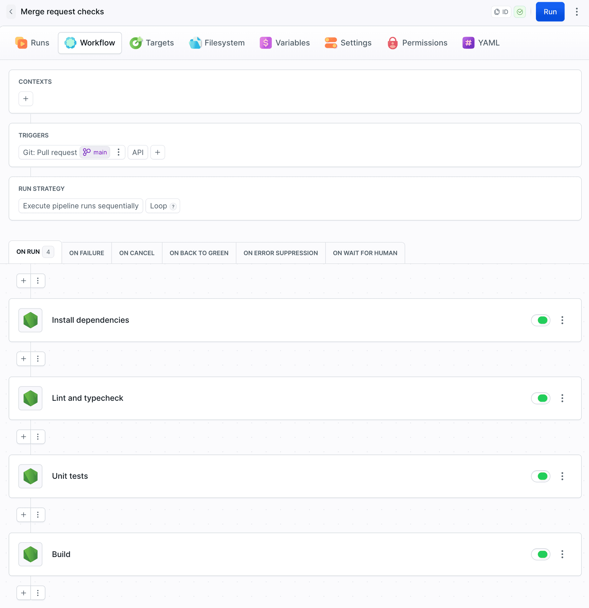 Merge request pipeline in Buddy