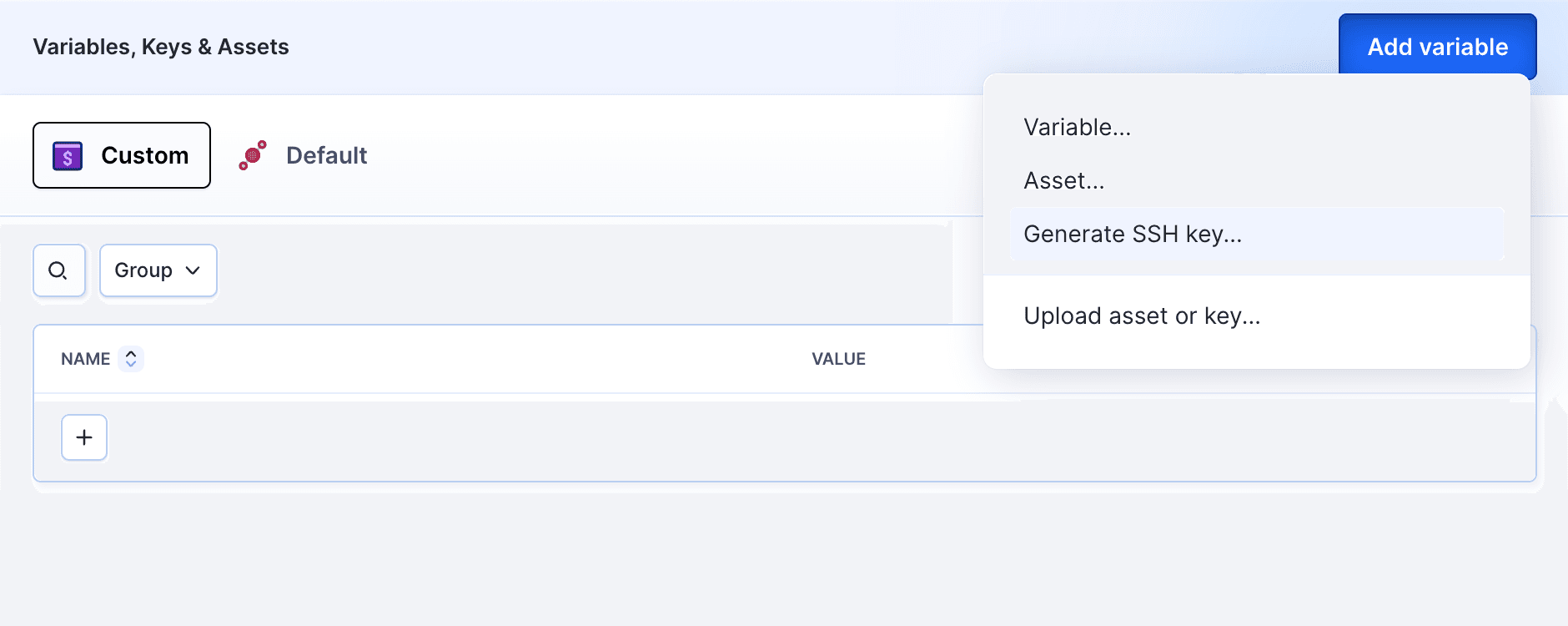 Generating SSH key