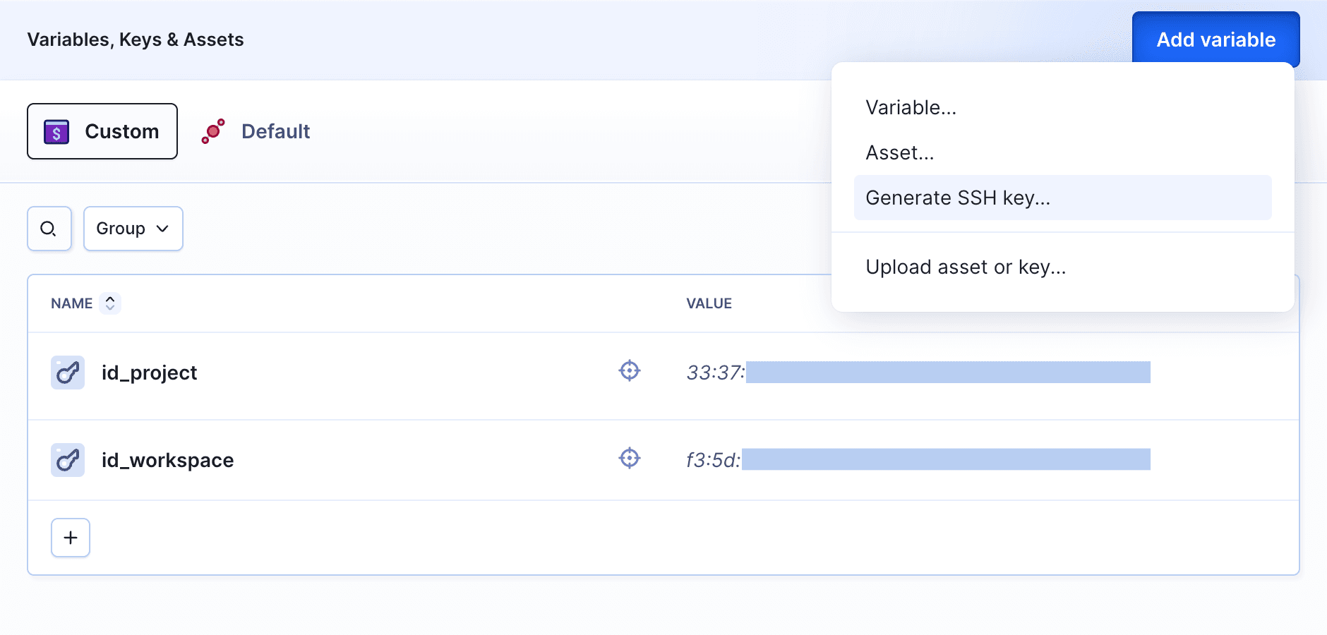 Adding private key