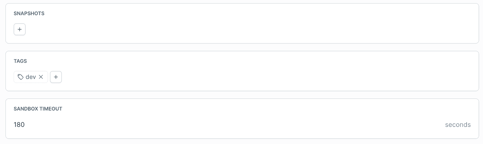 Sandbox timeout setting