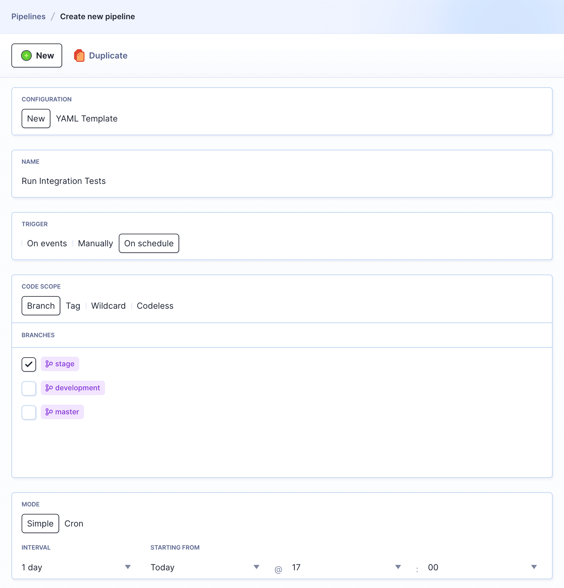 Adding a new pipeline