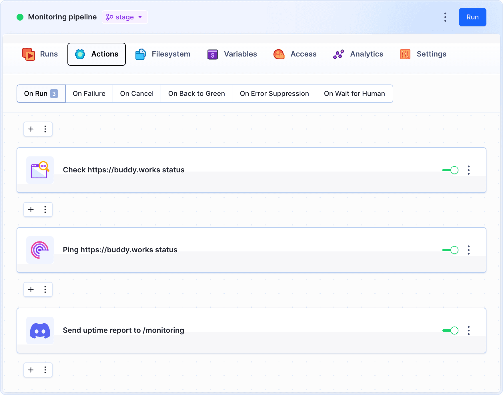 Example monitoring pipeline