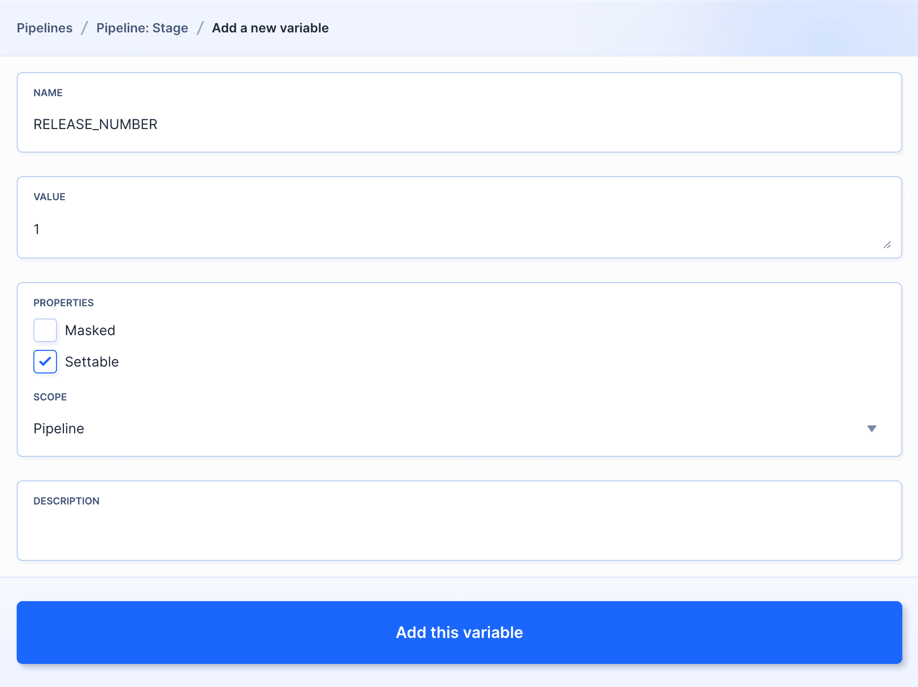 Adding a new variable