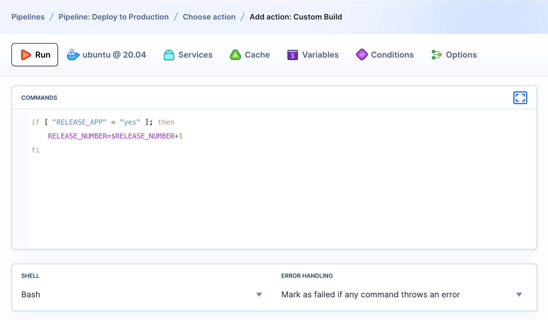 Default build commands