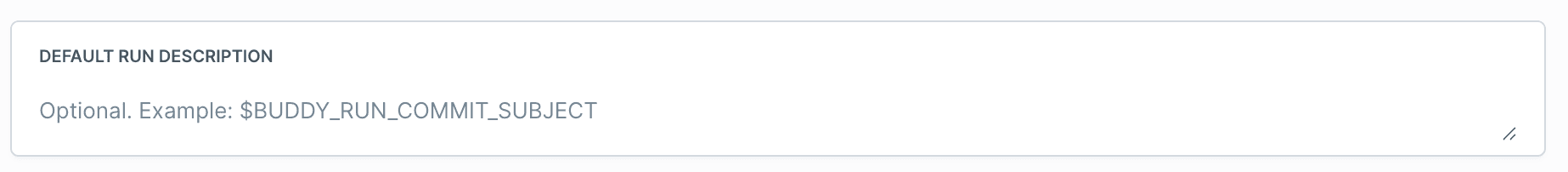 Default description setting