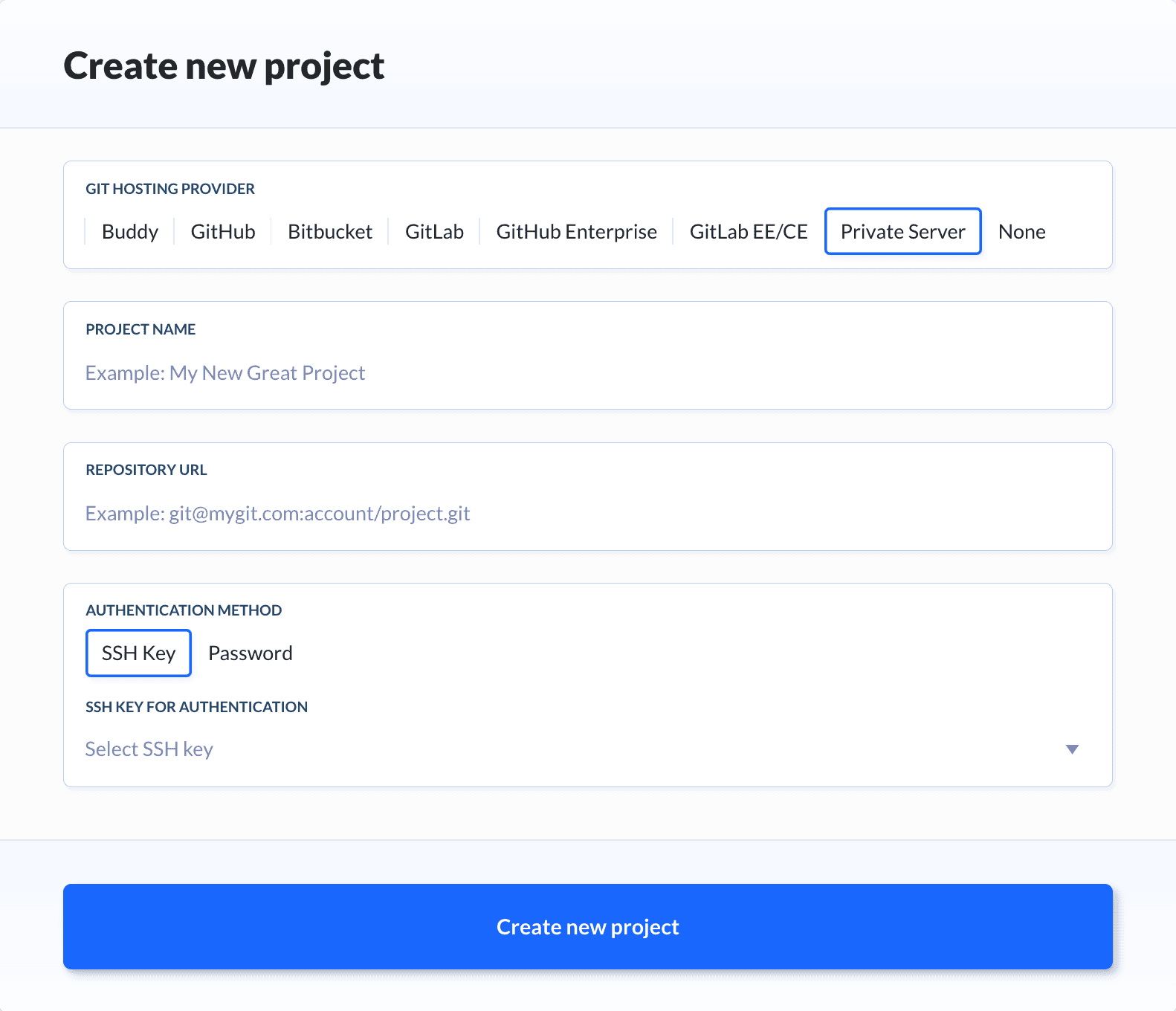 Project configuration