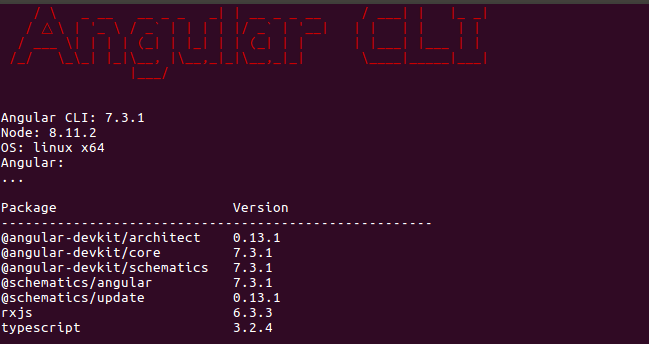 Angular CLI version