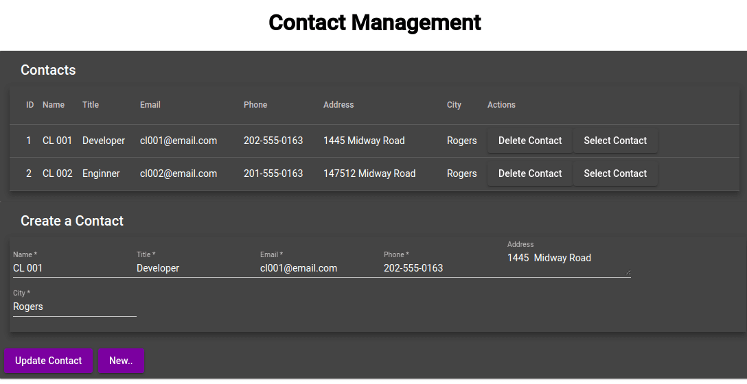 Angular Material Interface