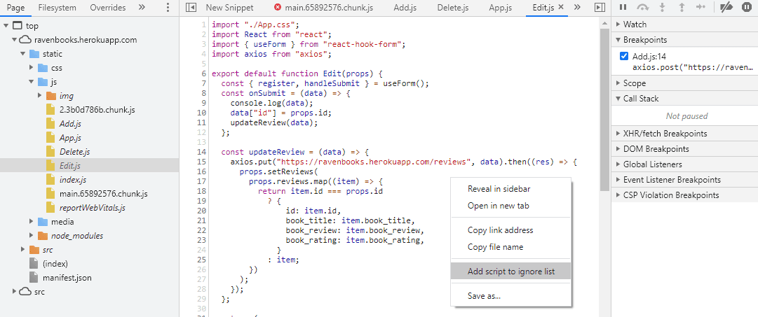 Blackboxing a script